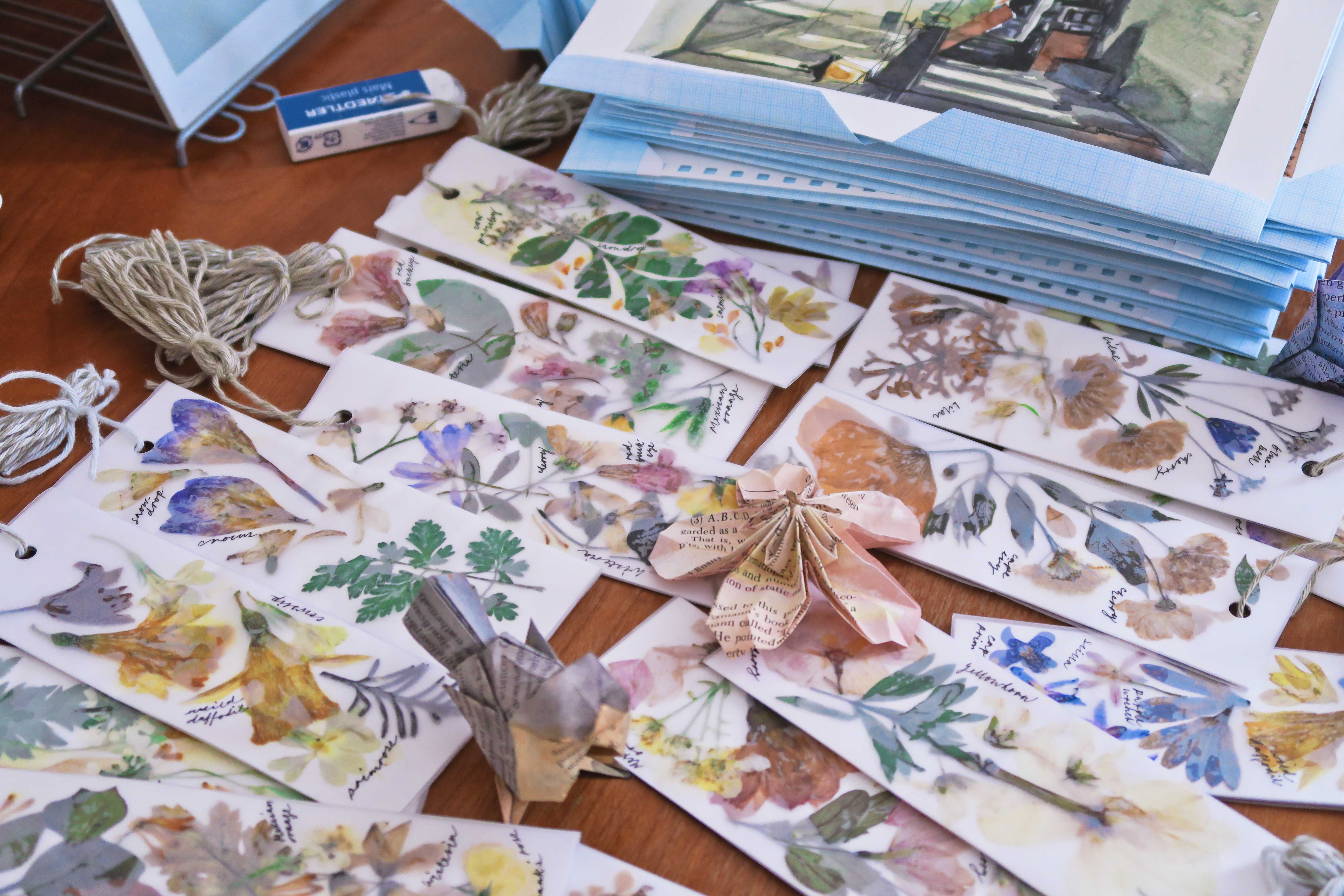 Assorted pressed flower bookmarks